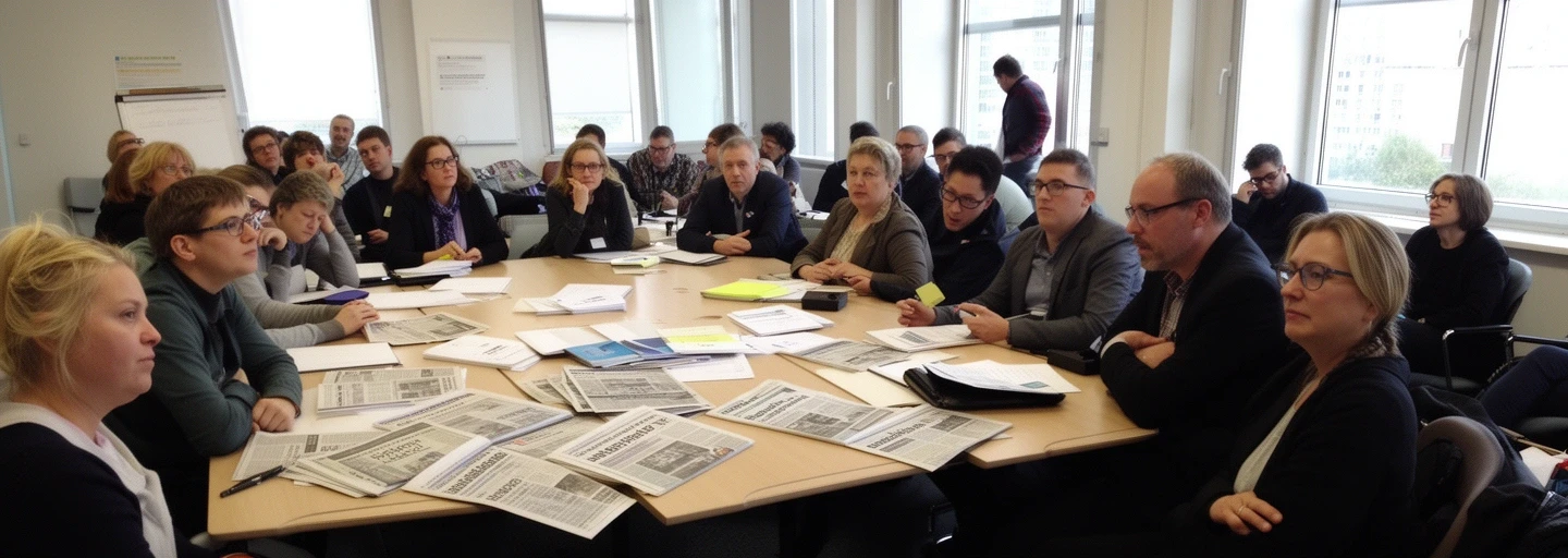 Lebendige Kursdiskussion – Teilnehmer tauschen Argumente aus